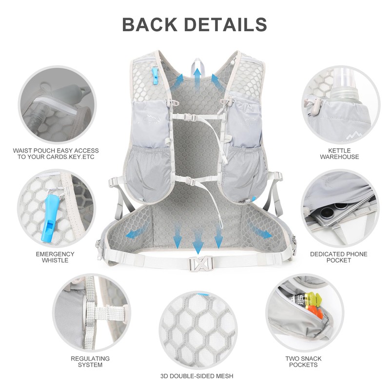 IX INOXTO Hydration Backpack, 18L Lightweight Hiking Backpack with 2L