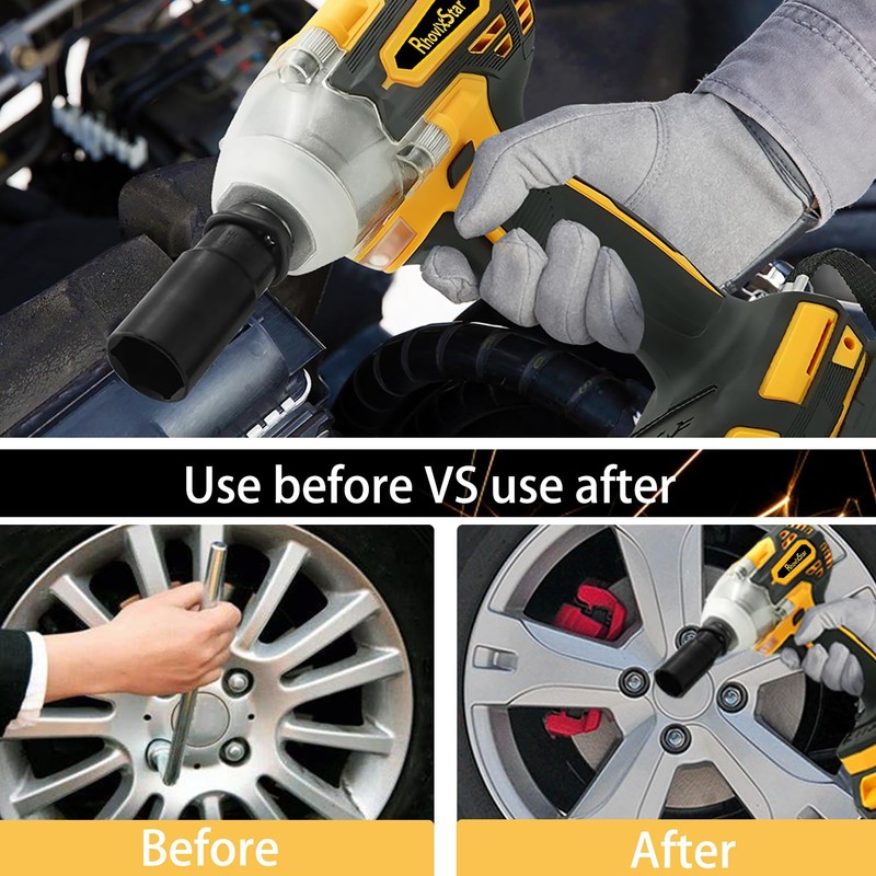 Rhovixster Cordless Impact Wrench 1/2 - 580N.M Max Cordless Impact