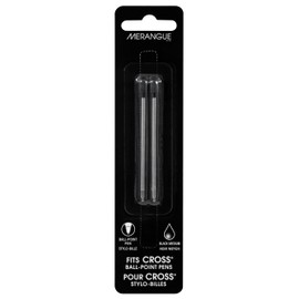 Merangue 24 Refills, 2-Pack Cross Mini Ballpoint Pen Refills, Black Ink, 0.8mm Medium Point