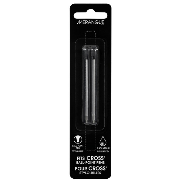 Merangue 24 Refills, 2-Pack Cross Mini Ballpoint Pen Refills, Black