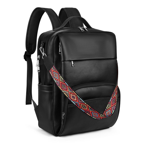 SYTRAH Leather Laptop Backpack, 15.6 Inch Business Computer Bag, Designer
