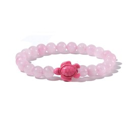 Caiyao 8mm Sea Turtles Tracking Beads Bracelet Turquoise Natutal Stone Elastic Stretch Bracelet for Women Men-5 Pcs.
