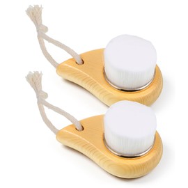 QFGasre 2pcs Soft Bristle Face Cleansing Brush Manual Face Brush for Deep Pore Cleaning Faces Scrubber Exfoliation Lymphatic Drainage Makeup Care and Skin Care with Soft Bristles Ergonomic Handle