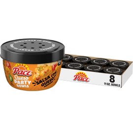 Pace Salsa Con Queso Dip, 11 oz Microwavable Bowl (8 Pack)