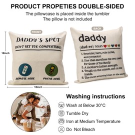Yeshen Daddy Gifts from Daughter, Birthday Gifts for Dad from Daughter, Fathers Day Christmas Appreciation Gifts for Daddy, Daddy 20oz Tumbler Pillow Cover Set.