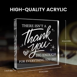 Thank You Gift |Thank You Gifts for Men & Women, Father, Colleagues, Teachers, Bosses, Volunteers, Nurses, Doctors, Managers & Directors | Cute Acrylic Thank-You Block Display 3.9×3.9×0.39 inch