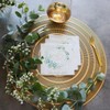 20 Small Cocktail Napkins Hearts Around Eucalyptus Gold White |
