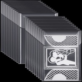 21 Pieces Clear Stamp and Die Storage Bag Pockets Resealable Plastic Seal Storage Envelopes Case Dies Stamp Storage Pocket for Christmas DIY Paper Card Craft (5 x 7 Inch)