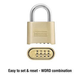 Master Lock Padlock, Set Your Own Letter Combination Lock, 2 in. Wide, 175DWD, 1- inch, Tan