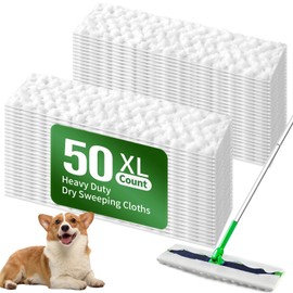 Senowi Heavy Duty Dry Sweeping Cloths Compatible with Swiffer Sweeper XL Mop, Sweeper X-Large Dry Cloth Refills for Floor Mopping and Cleaning, Disposable Pet Dry Pads Refills, 50 Count