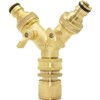 Pipe Fittings Brass 3/4" Threaded Y Irrigation Valve Manifold 5/8"