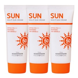 (3ea) Foodaholic Multi Sunscreen 70ml SPF50 PA+++ / Non-whitening mixed sunscreen sunblock UV protection / (3개)푸드어홀릭 멀티 선크림 70ml SPF50 PA+++ 백탁없는 혼합자차 썬크림 선블록 자외선차단제