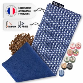 Chill&Rest - Wärmflasche für Mikrowelle, hergestellt in Frankreich, Wärmflasche für Mikrowelle, Wärmflasche für Babys, gegen Koliken, Kühltasche, Nackenwärmer, Geschenkidee für Herren, Blau – La