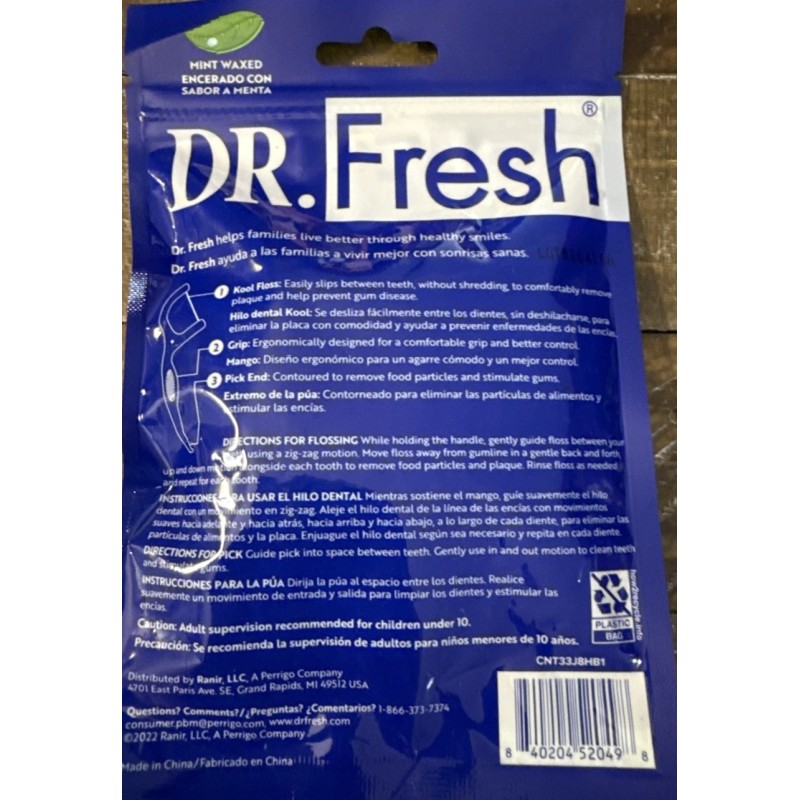 Dr. Fresh Dr Fresh Kool Floss Mint Waxed 60 Dental