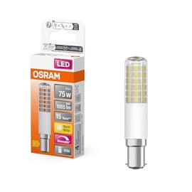 Osram LED T Slim Multicolor LED Light Plastic B15d Base T Shape 8W/1055LM Clear Warm White Light 2700K Dimmable 18mm Diameter CRI 80