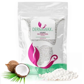 Dermawax 400g Coconut Wax Beads - Hypoallergenic Multidirectional Hot Wax without Fleece Strips - Gentle Hair Removal for Face, Eyebrows, Armpits, Legs, Bikini & Intimate Area