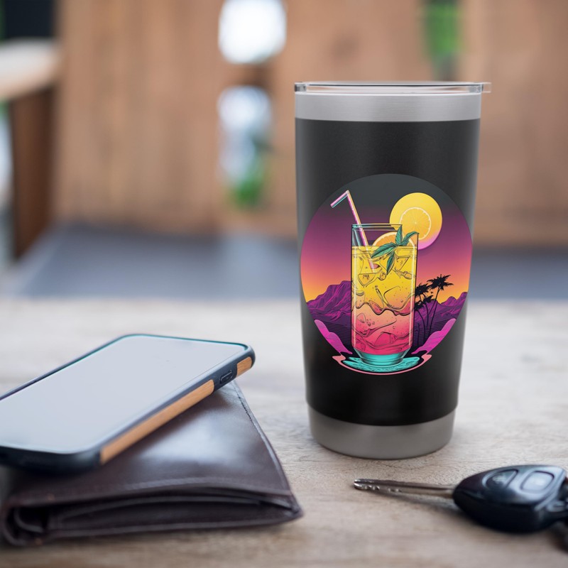 Lemonade Iced Tea Synthwave 80s Retrowave Aesthetic Stainless Steel Insulated