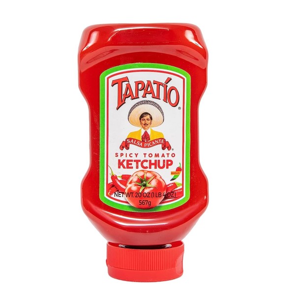 Tapatio Ketchup - Ketchup de tomate picante, Kosher, fabricado en Estados Unidos, botellas de salsa de tomate tapatio - 20 onzas, 1 paquete ***GRUPO RONDEL***