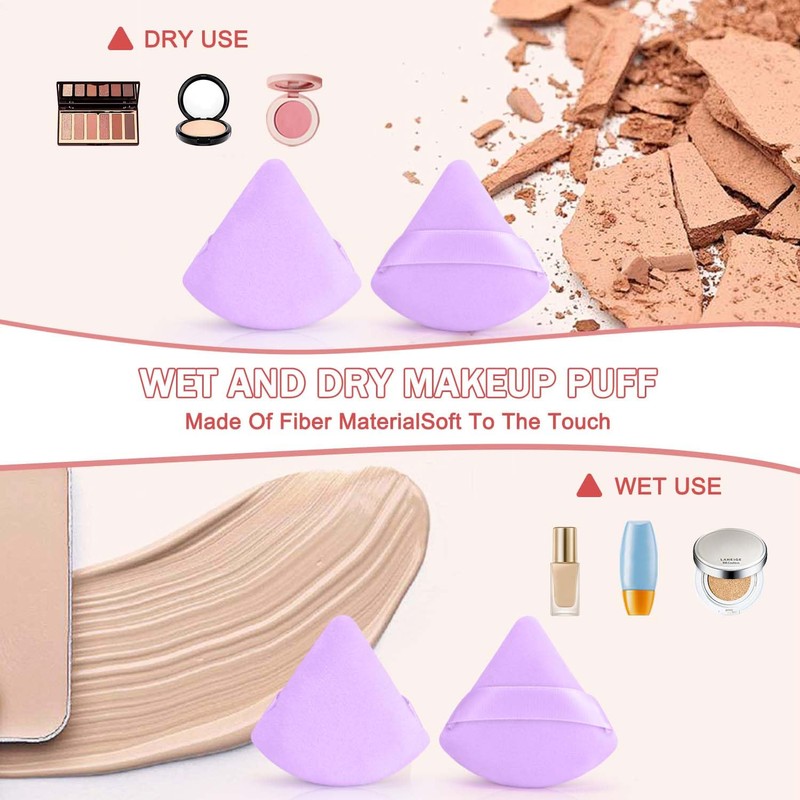 6-Piece Powder Puff Face Triangle Set - Triangle Powder Puff