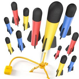 TEMI TEMI Rocket Launcher for Kids, 12 Foam Rockets and Launcher Pad, Launch up to 100+ft, Kids Outdoor Toys, Birthday Gift Toys for Kids Boys Girls Age 3 4 5 6 + Years Old