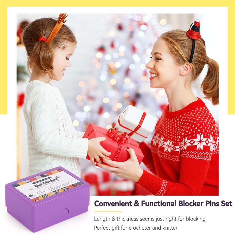 Reessy Blocking Pins, 20Pcs Blocking Pins for Knitting and Crochet