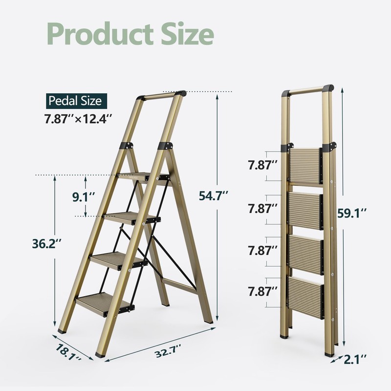 WOA WOA 4 Step Ladder for 10 Feet High Ceiling,