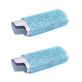 Silver Lighter Sleeve Case with Aqua Marine Rhinestones LS53