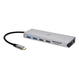 Monoprice 13-in-1 Dual-HDMI + DisplayPort Multi-Stream Transport (MST) Triple Monitor Docking Station - 4K, 5Gbps USB A, Ethernet, Card Reader, 100W PD, Silver