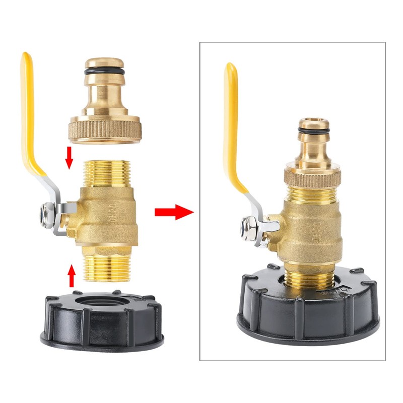 drado IBC Ball Valve with Plug-In System with Brass Ball