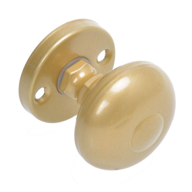 Aqbau Door Knob with Rosette Round Two-Piece Gold | Round