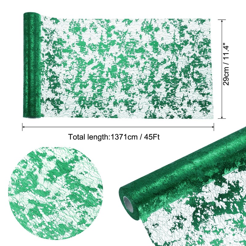 sourcing map Emerald Green Table Runner Roll 11.4" x 45