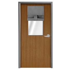 WdFour Classroom Door Curtains for Door Window, Room Darkening Solid Color Door Window Covering for Glass Door, Front Door Sidelight Curtain Tie up Shade 8W x 50L Inches, 1 Panel,Light Dray