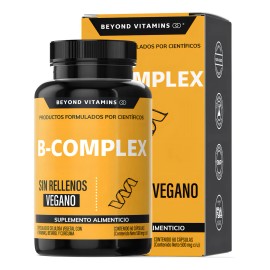 B-complex | Vitaminas Complejo B Beyond Vitamins | Sin Sabor | Suplemento Alimenticio Vitaminas B, Raíz De Betabel, Vitamina B12 Y Curcuma (curcumina) - Vitaminas Mujer / Hombre | 60 Cápsulas