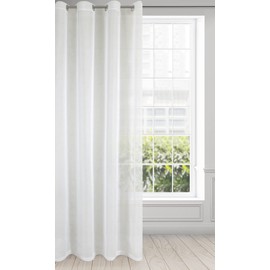 Eurofirany LUCY Voile Curtain, Sheer Curtain with Rufflette Tape - 1 Unit, Bedroom, Living Room, Kitchen, Cream, 140x250 cm