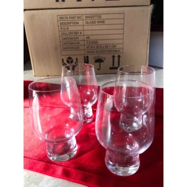 QTY 4 NEW ALESSI FOR DELTA AIRLINES 044207725 Wine SHORT STEM GLASSES 4.5 Height