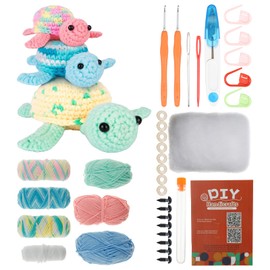 Crochet Kit Cute DIY Crochet Kit with Step by Step Video Tutorials Funny Beginner Knitting Starter Kit with Yarn Crochet Hooks Filled Cotton for Present