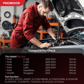 PHOBOOS Power Steering Pump Compatible with Ford F-150 2009-2010, Lobo 2009-2010, Expedition 2010 & Lincoln Navigator 2010, 4.6L 5.4L, with Outlet, Smooth Steering, High Durability, Ref. 20-312P1