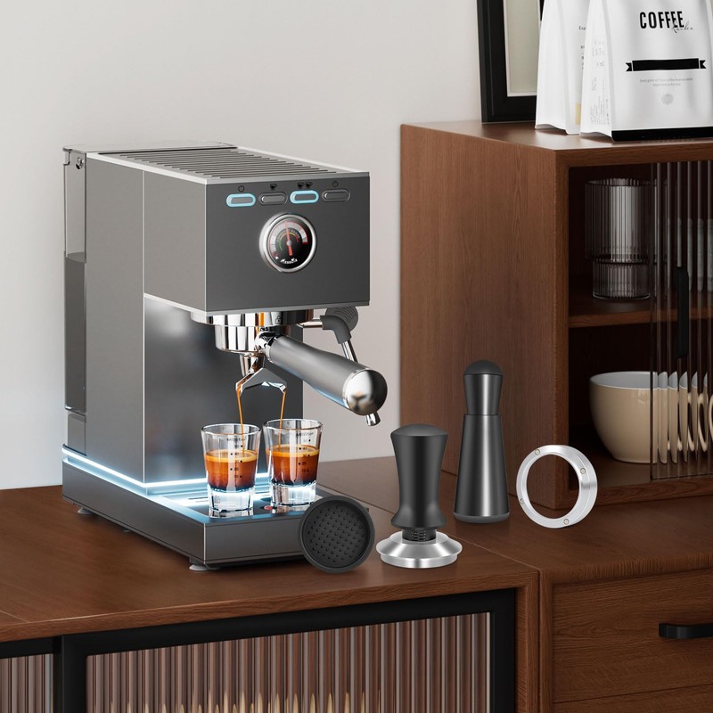 Reoszeank 51mm Espresso Accessories Kit, Spring Loaded Calibrated Tamper, WDT