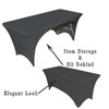 Spandex Tablecloth [6FT, Black] for Rectangle Tables with Open Back,Elastic