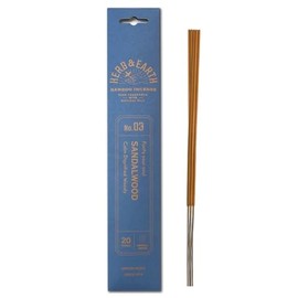 HERB & Earth H&E Bamboo Incense - Sandalwood- 20 Sticks by Nippon KODO, Japanese Quality Incense Since 1575