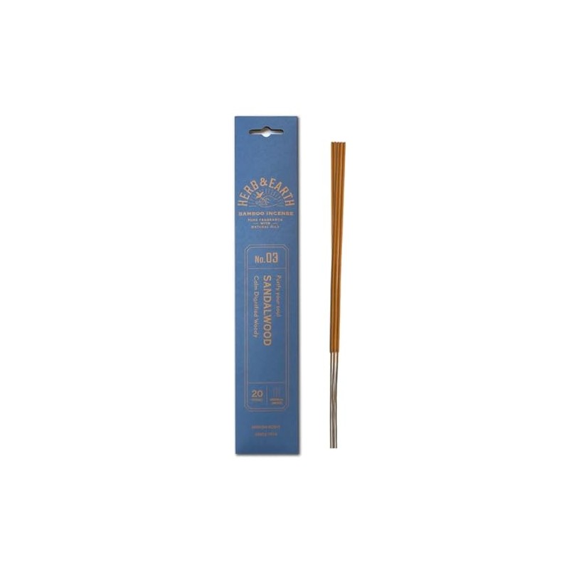 HERB & Earth H&E Bamboo Incense - Sandalwood- 20 Sticks