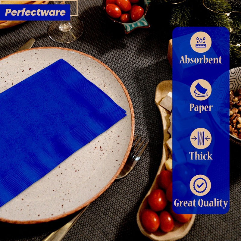 2 Ply Navy Blue Dinner Napkins - Pack of 50ct