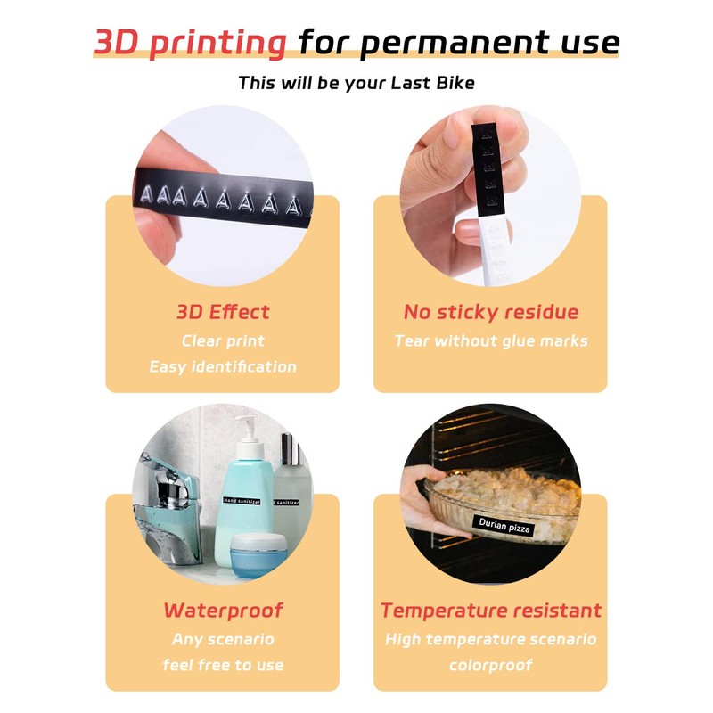 3D Embossing Device Labels - 3/8 Inch (9 mm) Compatible