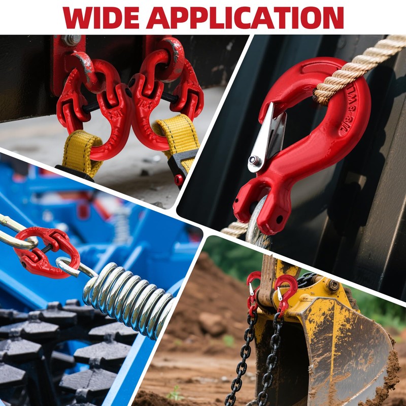 NORJIN Clevis Slip Hook & Chain Connector Link, G80 Alloy
