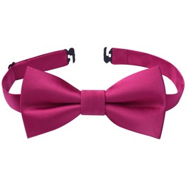 HISDERN Hot Pink Bow Ties for Boys Kids Bow Tie Pre Tied Adjustable Clip On Toddler Bowties Fut Fuchia Fun Patterned Bowties for Wedding Party
