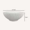 Benjara Zinia Decorative Bowl, Glossy White Ceramic Fluted Texture, 13