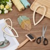 BENECREAT 4Pcs Macrame Supplies Set, Wooden Macrame Leaf Template, 3Pcs