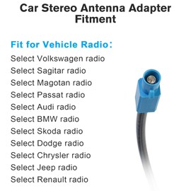 Zenoruslky Vehicle Radio Antenna Adapter Car Stereo Antenna Wire Connector Compatible with Dodge Avenger Grand Caravan Dakota Journey Jeep Commander Grand Cherokee Patriot Wrangler Liberty Compass