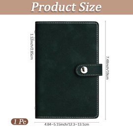 CALFOVERA A6 PU Leather Notebook Binder Refillable 7 Ring Planner Cover with Dividers Pockets Travel Journal Folder Soft Cover Loose Leaf Binder Protector for Meeting Filler Paper Cash (Dark Blue)