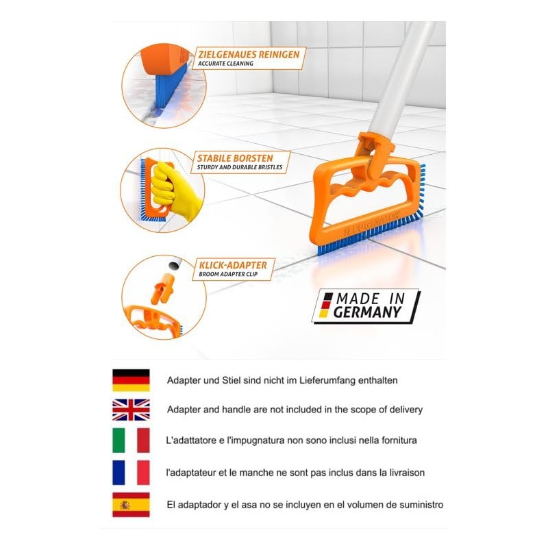 Fuginator Scrub Brush for Tile and Grout: Stiff Nylon Bristle